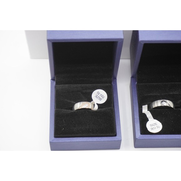 Lot of 2 Italo Wedding Band His and Hers Set Size (Her's SZ 7) (His SZ 9) - Picture 3 of 7